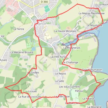 Itinéraire Le circuit des bois Rochel à Plouër-sur-Rance, distance, dénivelé, altitude, carte, profil, trace GPS