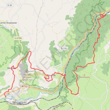 Itinéraire La Via Arverna (Ferrières Saint-Mary - Neussargues), distance, dénivelé, altitude, carte, profil, trace GPS