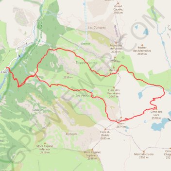 Itinéraire Cime du Trem, distance, dénivelé, altitude, carte, profil, trace GPS