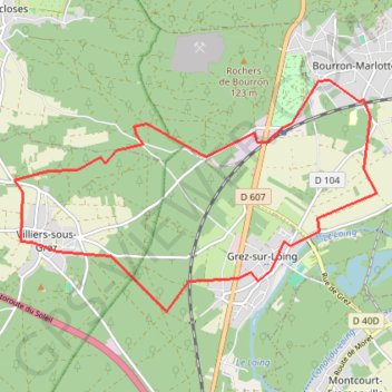 Itinéraire Grez sur loing villiers sur loing, distance, dénivelé, altitude, carte, profil, trace GPS
