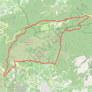 Itinéraire Ouest du ventoux, distance, dénivelé, altitude, carte, profil, trace GPS