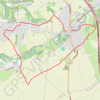 Itinéraire Souchez - Ablain - Carency, distance, dénivelé, altitude, carte, profil, trace GPS