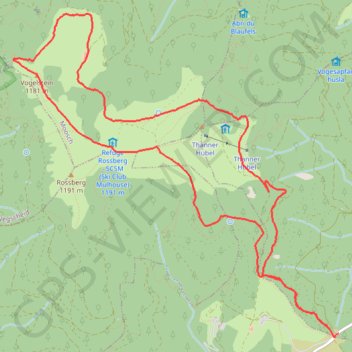 Itinéraire Le Thannerhubel et le Rossberg en raquettes, distance, dénivelé, altitude, carte, profil, trace GPS