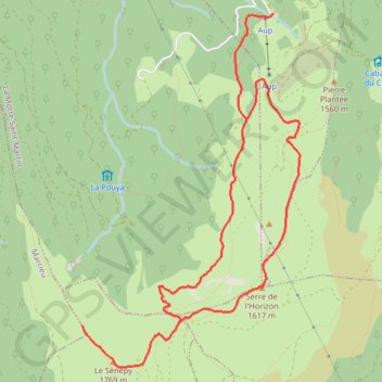 Itinéraire Le Sénépy depuis les Signaraux, distance, dénivelé, altitude, carte, profil, trace GPS