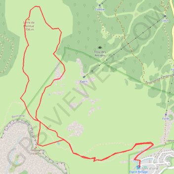 Itinéraire Le Serre de Montué, distance, dénivelé, altitude, carte, profil, trace GPS