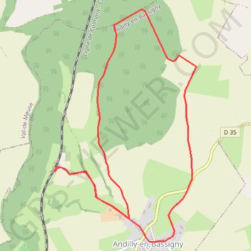 Itinéraire Andilly, distance, dénivelé, altitude, carte, profil, trace GPS