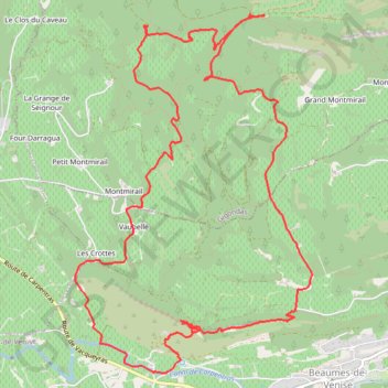 Itinéraire Beaumes de Venise - Col d'Alsau et retour (1), distance, dénivelé, altitude, carte, profil, trace GPS