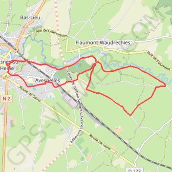 Itinéraire Le circuit du Camp de César - Avesnes sur Helpe, distance, dénivelé, altitude, carte, profil, trace GPS