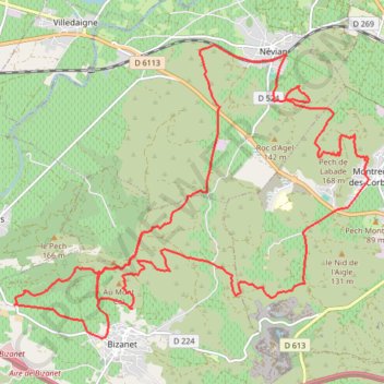 Itinéraire Avec le frère :) Bizanet, distance, dénivelé, altitude, carte, profil, trace GPS