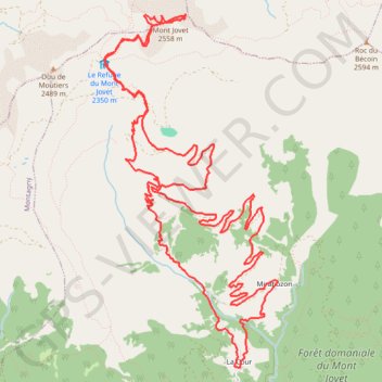 Itinéraire Le Mont Jovet - Bozel, distance, dénivelé, altitude, carte, profil, trace GPS