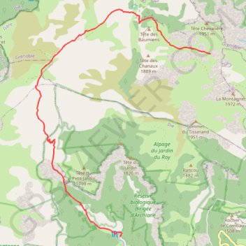 Itinéraire Hauts-Plateaux du Vercors - jour 1/2, distance, dénivelé, altitude, carte, profil, trace GPS