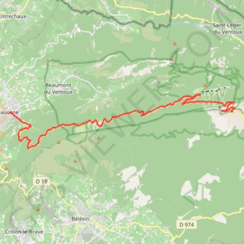 Itinéraire Malaucène - Mont Ventoux, distance, dénivelé, altitude, carte, profil, trace GPS