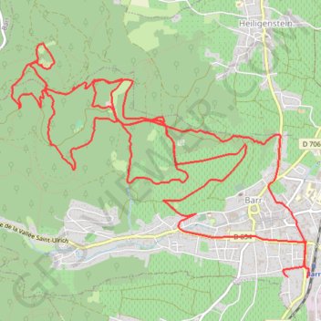 Itinéraire Château de Landsberg à VTT, distance, dénivelé, altitude, carte, profil, trace GPS