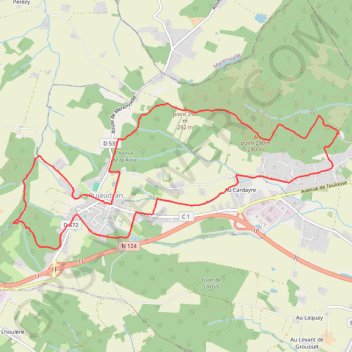 Itinéraire Entre Bouconne et Pujaudran, distance, dénivelé, altitude, carte, profil, trace GPS