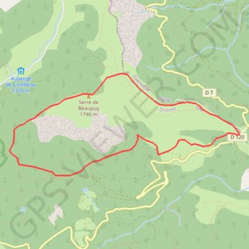 Itinéraire Col De Menée Serre Beaupuy et retour par la foret, distance, dénivelé, altitude, carte, profil, trace GPS