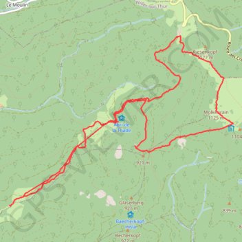Itinéraire Rando Molkenrain, distance, dénivelé, altitude, carte, profil, trace GPS