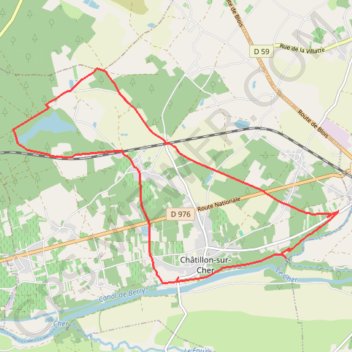 Itinéraire Des vignes à la forêt - Châtillon-sur-Cher, distance, dénivelé, altitude, carte, profil, trace GPS