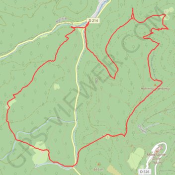 Itinéraire Klingenthal, les châteaux d'Ottrott, distance, dénivelé, altitude, carte, profil, trace GPS