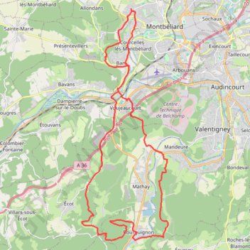 Itinéraire Belvedere de Mandeure, distance, dénivelé, altitude, carte, profil, trace GPS