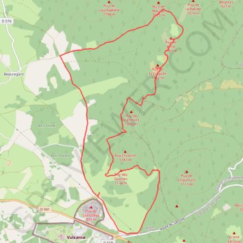 Itinéraire Trois petits puys en enfilade, distance, dénivelé, altitude, carte, profil, trace GPS