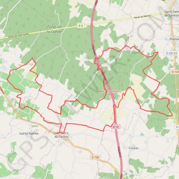 Itinéraire St Ciers du Taillon 35 kms, distance, dénivelé, altitude, carte, profil, trace GPS