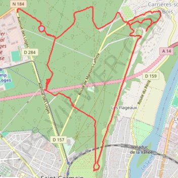 Itinéraire Grande Terrasse de Saint-Germain en Laye (78 - Yvelines), distance, dénivelé, altitude, carte, profil, trace GPS