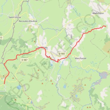 Itinéraire Tour des Monts d'Aubrac - Des Gentianes à Aubrac, distance, dénivelé, altitude, carte, profil, trace GPS