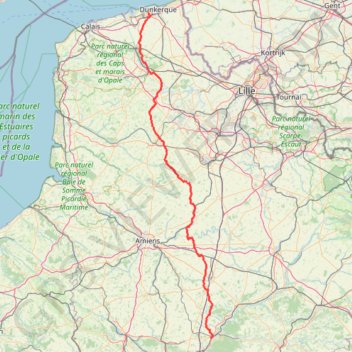Itinéraire 001gs compiegne 235, distance, dénivelé, altitude, carte, profil, trace GPS