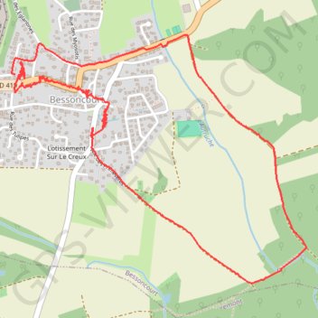 Itinéraire Bessoncourt, distance, dénivelé, altitude, carte, profil, trace GPS
