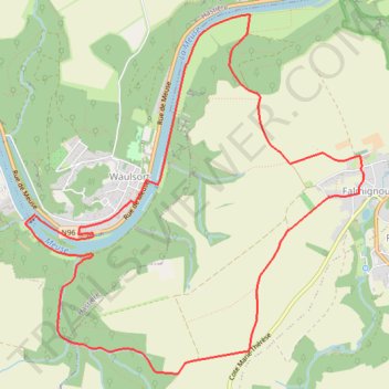 Itinéraire DINANT-FALMIGNOUL*- Les Cascatelles et ruines du château Thierry, distance, dénivelé, altitude, carte, profil, trace GPS