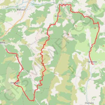 Itinéraire 1 Digne camping a Tartone 3, distance, dénivelé, altitude, carte, profil, trace GPS