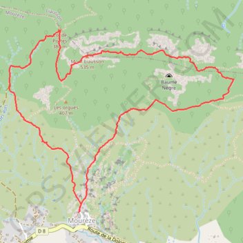 Itinéraire Cirque de Mouréze, distance, dénivelé, altitude, carte, profil, trace GPS