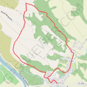 Itinéraire Bondigoux - Croix de la Peyre, distance, dénivelé, altitude, carte, profil, trace GPS