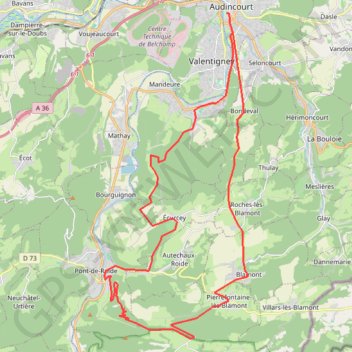 Itinéraire Le passage de la douleur, distance, dénivelé, altitude, carte, profil, trace GPS