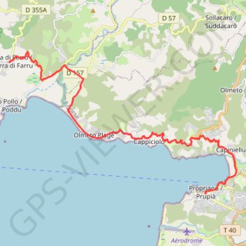 Itinéraire Ajaccio - Bonifacio - Étape 3, distance, dénivelé, altitude, carte, profil, trace GPS