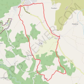 Itinéraire ITI0130, distance, dénivelé, altitude, carte, profil, trace GPS
