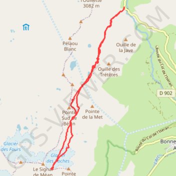 Itinéraire Pointe de Buffettes, distance, dénivelé, altitude, carte, profil, trace GPS