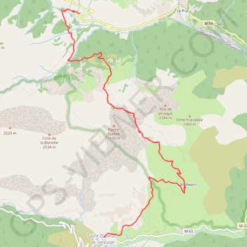 Itinéraire GR5 J9 Bousseiyras-St Dalmas le Selvage-19472749, distance, dénivelé, altitude, carte, profil, trace GPS