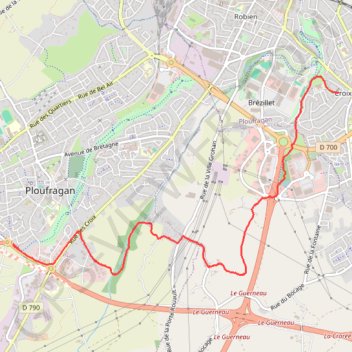 Itinéraire Vallée du Goëllo retour, distance, dénivelé, altitude, carte, profil, trace GPS
