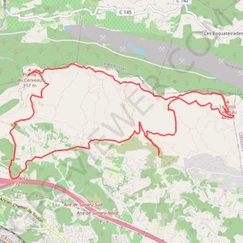Itinéraire Le gros cerveau, distance, dénivelé, altitude, carte, profil, trace GPS