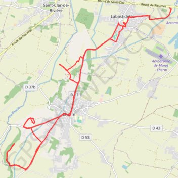 Itinéraire Balade Le Lherm, distance, dénivelé, altitude, carte, profil, trace GPS