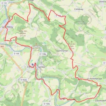 Itinéraire Saint-Rémy-sur-Orne, distance, dénivelé, altitude, carte, profil, trace GPS