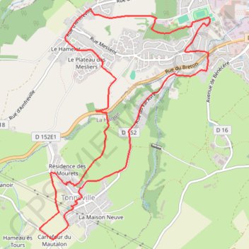Itinéraire Tonneville (50460), distance, dénivelé, altitude, carte, profil, trace GPS
