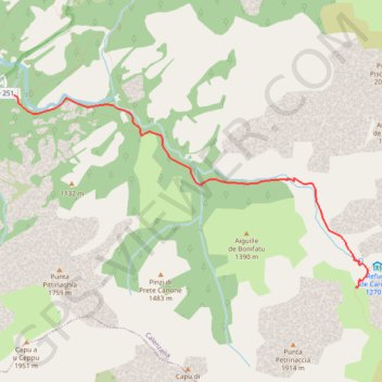 Itinéraire spassimata, distance, dénivelé, altitude, carte, profil, trace GPS