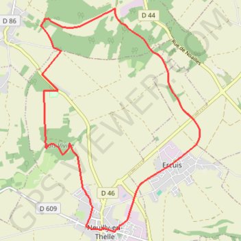 Itinéraire La Vallée de Noé - Neuilly-en-Thelle, distance, dénivelé, altitude, carte, profil, trace GPS