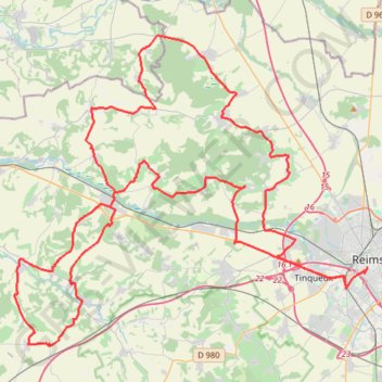 Itinéraire Route Touristique du Champagne : Massif de Saint-Thierry - Vallée de l'Ardre, distance, dénivelé, altitude, carte, profil, trace GPS