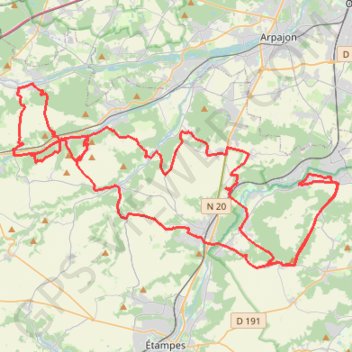 Itinéraire Circuit en Essonne - Par la vallée de la Juine et de la Renarde, distance, dénivelé, altitude, carte, profil, trace GPS