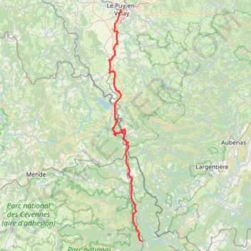 Itinéraire GR700 Du Puy-en-Velay (Haute-Loire) à Chamborigaud (Gard), distance, dénivelé, altitude, carte, profil, trace GPS