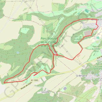 Itinéraire Combe serpent par fort motte giron, distance, dénivelé, altitude, carte, profil, trace GPS