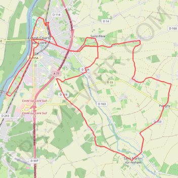 Itinéraire Cosne-Cours-sur-Loire, distance, dénivelé, altitude, carte, profil, trace GPS